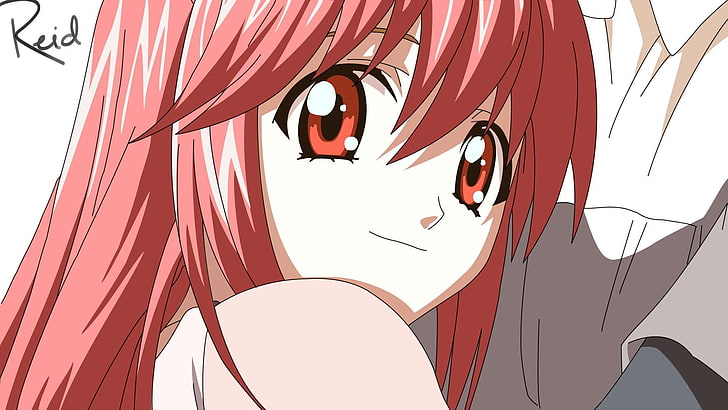 red haired cartoon character, Elfen Lied, anime girls, Nyu, no people, HD wallpaper