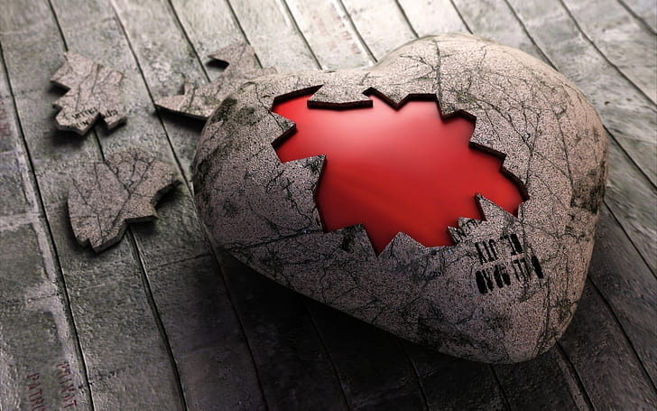 Broken heart-3D creative design theme, HD wallpaper | Peakpx