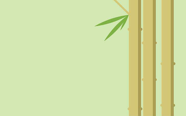 white and green wooden cabinet, minimalism, bamboo, digital art, HD wallpaper