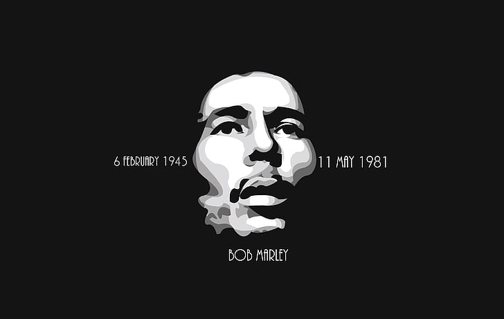 Minimalism, Black, Background, Bob Marley, Legend, Reggae, HD wallpaper