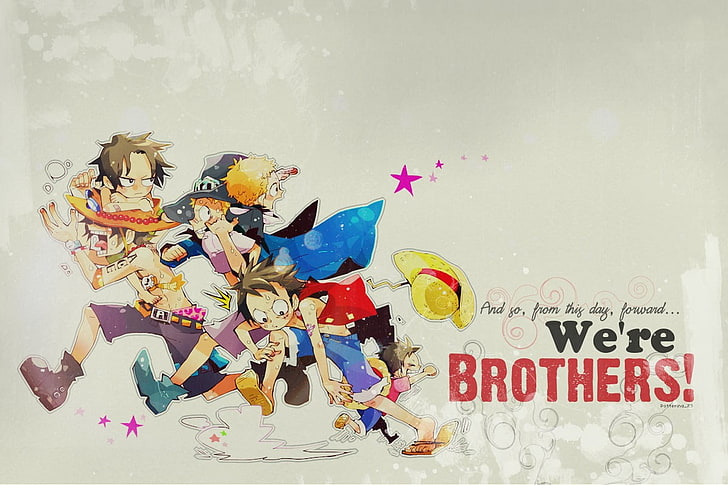 We're Brothers Anime graphics, One Piece, Monkey D. Luffy, Sabo, HD wallpaper