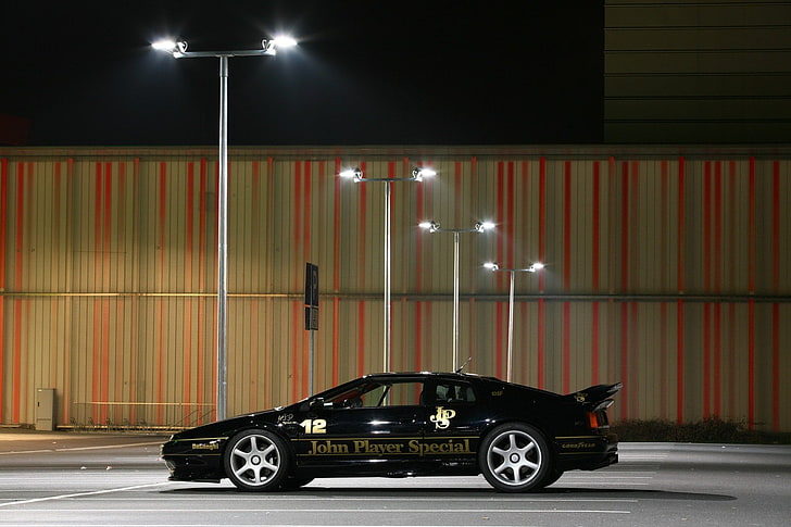 Lotus, Lotus Esprit, car, night, parking lot, mode of transportation