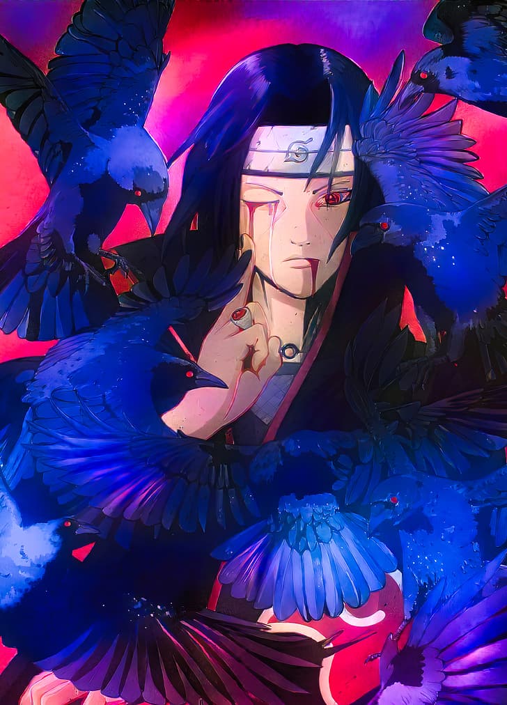 Uchiha Itachi, artwork, dar0z, digital art, Naruto (anime), HD wallpaper