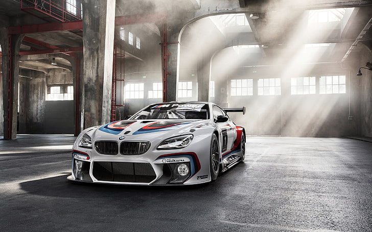silver BMW sports car, BMW M6 GT3, motor vehicle, mode of transportation, HD wallpaper