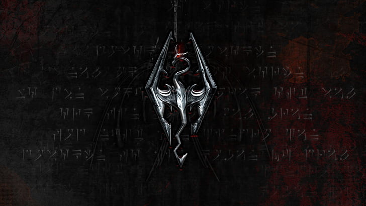 Skyrim Elder Scrolls Dragon HD, grey dragon illustration, video games