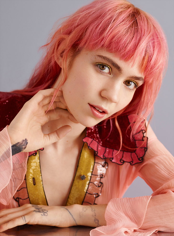 women, singer, Grimes, portrait, redhead, one person, dyed red hair