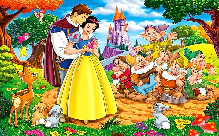 Snow White Prince And Seven Dwarfs Desktop Hd Wallpapers For Mobile Phones And Computer 2880×1800, HD wallpaper
