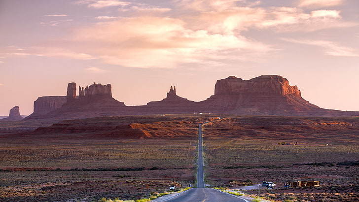 rock formation, Utah, road, landscape, mountains, monument Valley, HD wallpaper