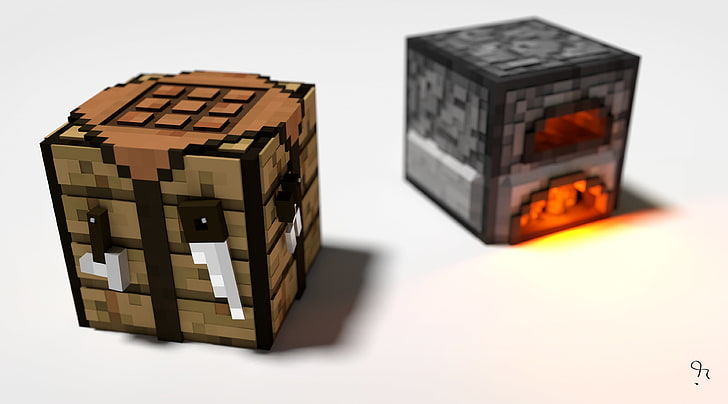 Crafting Table and Furnace, Games, Minecraft, video game, render