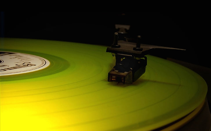 green and black turntable, music, vinyl, turntables, record, arts culture and entertainment, HD wallpaper