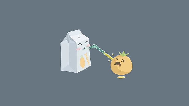 white orange juice box illustration, minimalism, humor, drawing, HD wallpaper