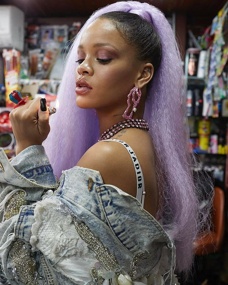 Rihanna, women, celebrity, tattoo, ebony, HD wallpaper