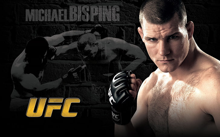 Michael Bisping with text overlay, fighter, count, mma, ufc, mixed martial arts, HD wallpaper