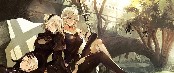 88 Girl, Girl With Weapon, Nier: Automata, HD wallpaper