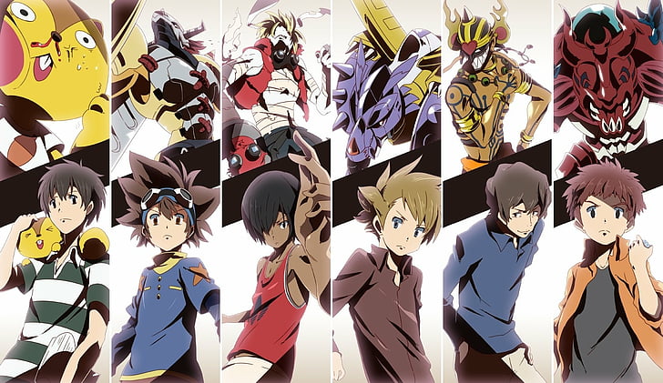 Anime, Crossover, Digimon, Ikezawa, Izzy, Jinnouchi, Koiso, HD wallpaper