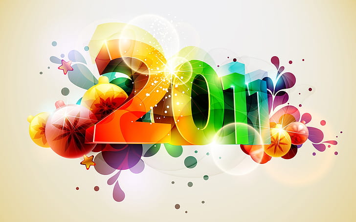 2011 New Year, holiday, celebration, art, HD wallpaper