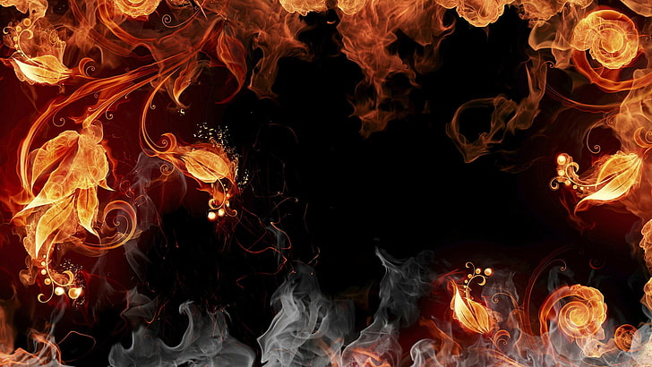 abstract, fireplace, blaze, fuel, flame, design, light, burn, HD wallpaper