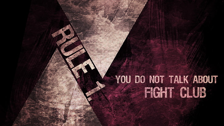 Rule 1. illustration, fight club, you do not talk about fight club, HD wallpaper