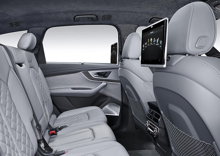 Audi Q7, audi sq7 tdi 2016, car, mode of transportation, vehicle interior, HD wallpaper