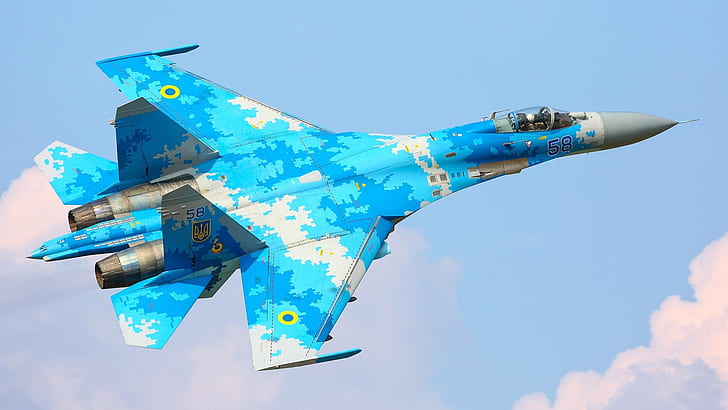 Jet Fighters, Sukhoi Su-27, Aircraft, Ukrainian Air Force, Warplane, HD wallpaper