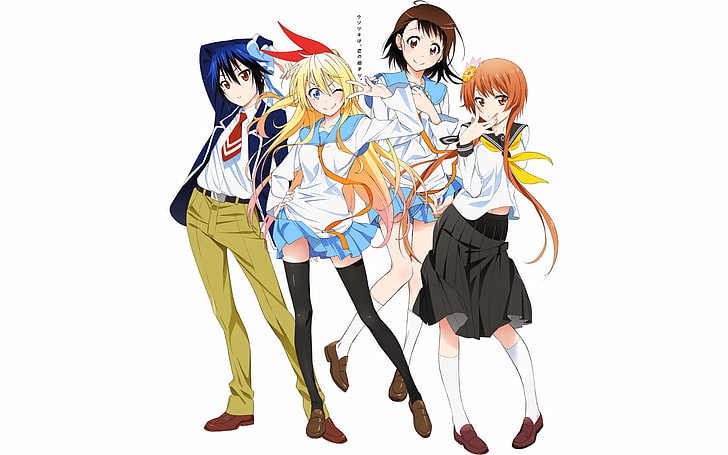anime girls, Nisekoi, Kirisaki Chitoge, Onodera Kosaki, Tachibana Marika, HD wallpaper