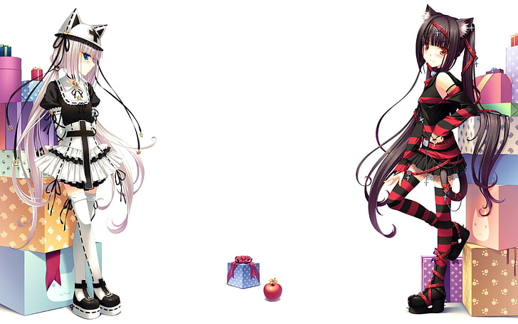 anime girls, cat girl, Neko Para, Vanilla (Neko Para), Chocolat (Neko Para), HD wallpaper