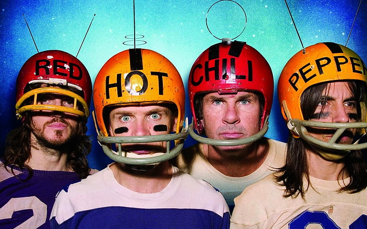 Red Hot Chili Peppers, music, portrait, looking at camera, headshot
