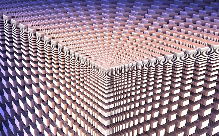 optical illusion, cube, HD wallpaper