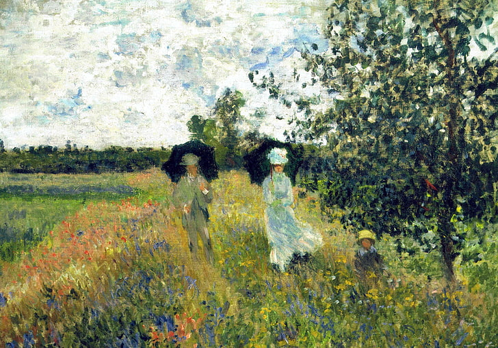 nature, picture, Claude Monet, The walk at Argenteuil, HD wallpaper