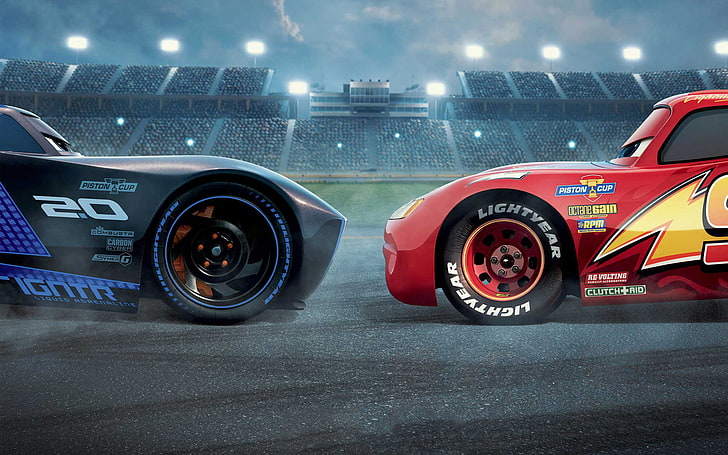 Cars 3 Jackson Storm vs Lightning McQueen, mode of transportation, HD wallpaper