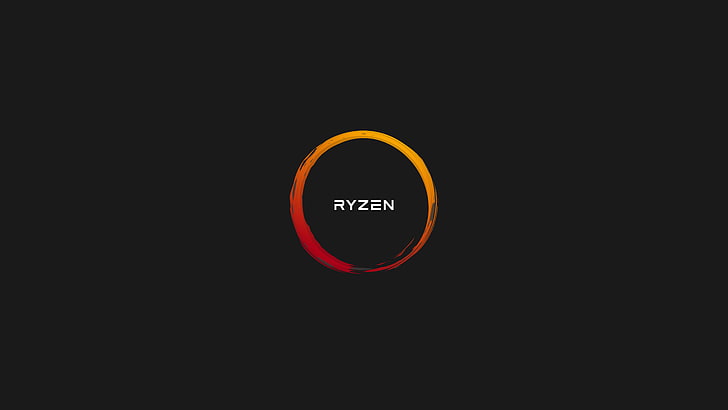 RYZEN, AMD, minimalism, black background, indoors, no people