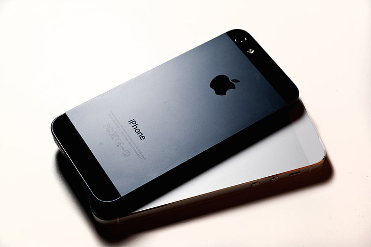 black iPhone 5, macro, apple, technique, gadget, apple Computers, HD wallpaper