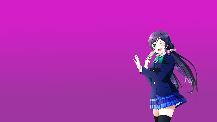 Love Live!, Nozomi Tojo, anime, Toujou Nozomi, colored background, HD wallpaper