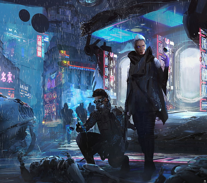Cyberpunk 2077 Gloomy Rainy Day Live Wallpaper - MoeWalls