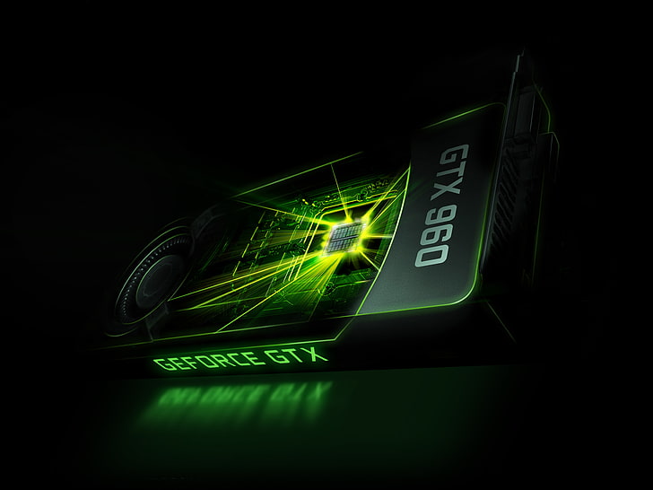 black Geforce GTX graphics card, Nvidia, video card, 960, communication, HD wallpaper