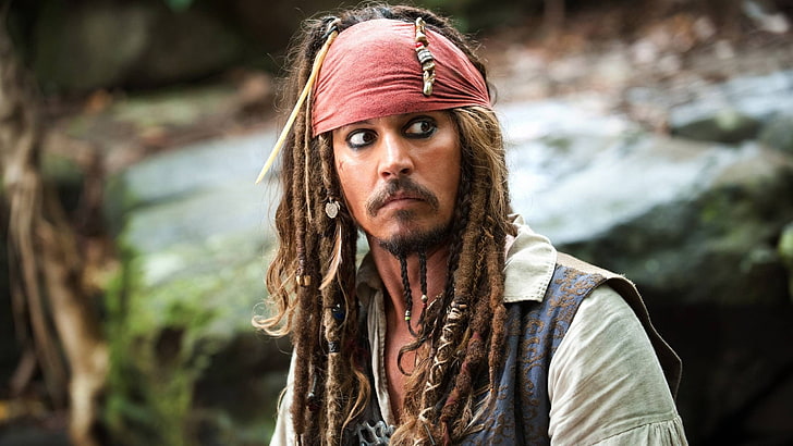 Captain Jack Sparrow from Pirates of the Caribbean, movies, Johnny Depp