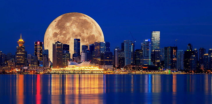 New York City Skyline Panoramic digital wallpaper, Vancouver