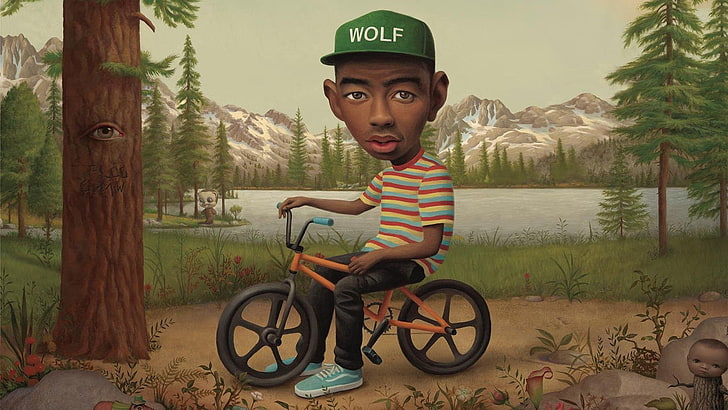 man riding BMX bike digital wallpaper, hip hop, Tyler the Creator, HD wallpaper