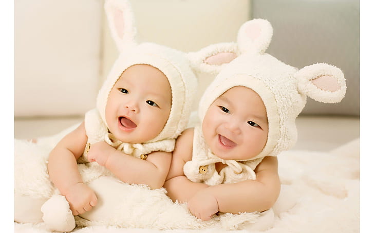 Cute Twin Babies HD, HD wallpaper