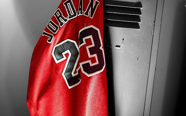 White, red, and black Chicago Bulls Michael Jordan 23 jersey shirt,  basketball, sports, Michael Jordan, numbers HD wallpaper | Wallpaper Flare