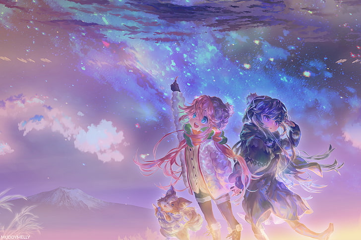 Anime, Laid-Back Camp, Nadeshiko Kagamihara, Rin Shima, HD wallpaper