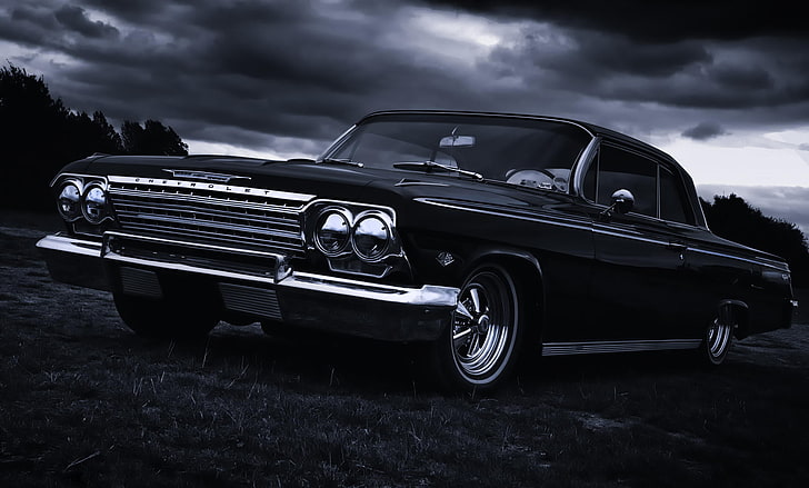 HD wallpaper: classic black coupe, 1967, sedan, hardtop, Impala, Сhevrolet  | Wallpaper Flare