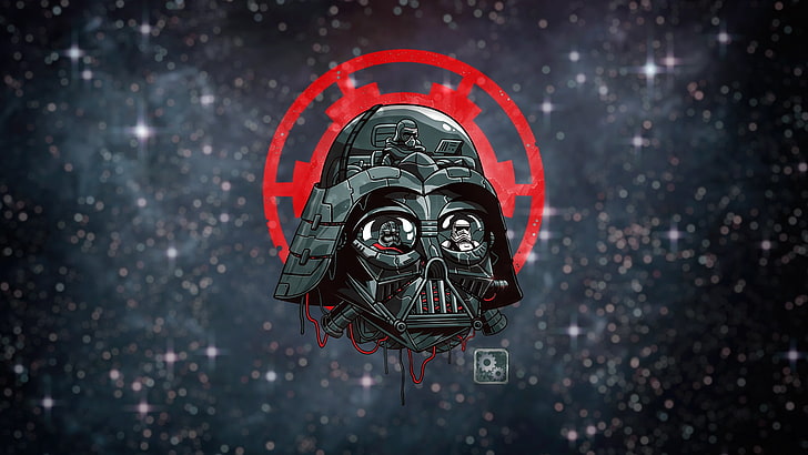 artwork, Darth Vader, Star Wars, no people, red, close-up, creativity
