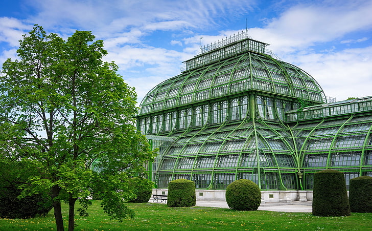 Palmenhaus Vienna, Europe, Austria, Green, Architecture, Park, HD wallpaper