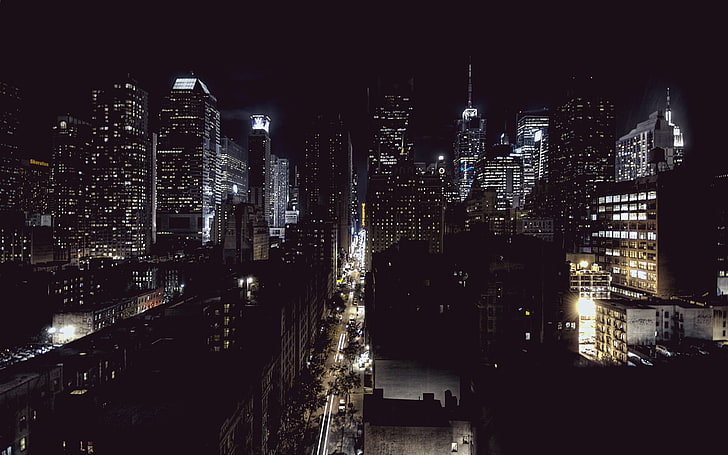 city landscape during night time, cityscape, architecture, building exterior