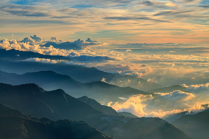 aerial view photo of mountains, hehuanshan, hehuanshan, IMG, 台灣, HD wallpaper