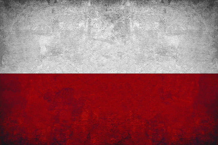 Poland, flag, red, backgrounds, textured, no people, full frame, HD wallpaper