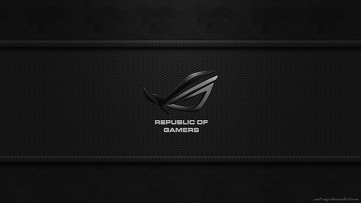 Republic of Gamers logo, communication, sign, text, western script
