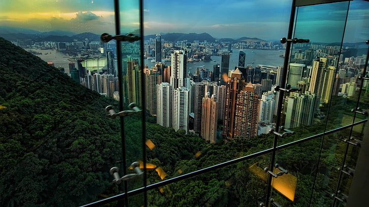 city buildings, Hong Kong, cityscape, building exterior, architecture, HD wallpaper