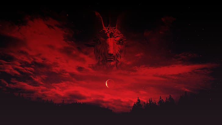 Devil, Satan, Lucifer, hail satan, blood red, HD wallpaper